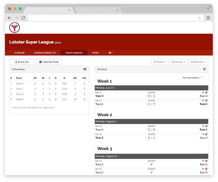 8 Team Round Robin Generator | LeagueLobster